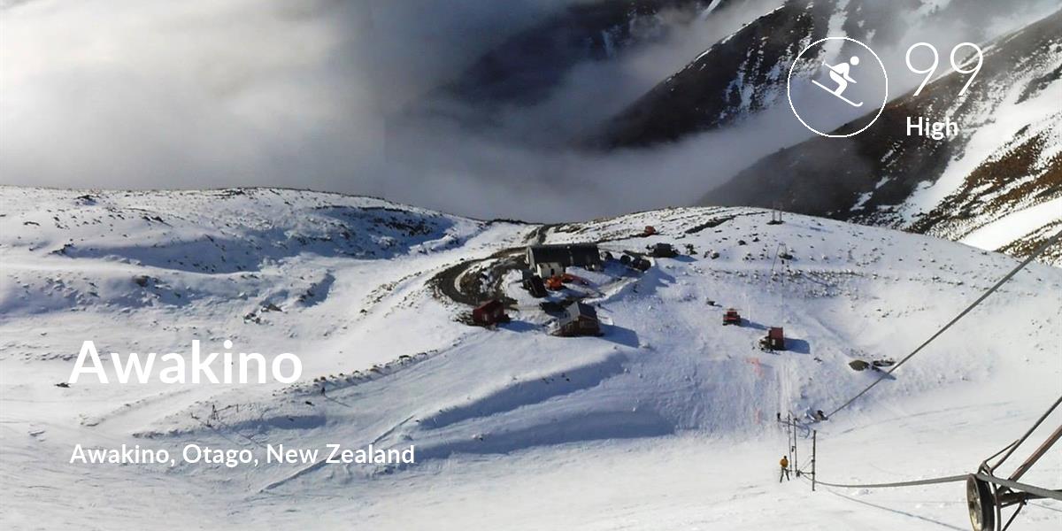 Skiing comfort level is 99 in Awakino