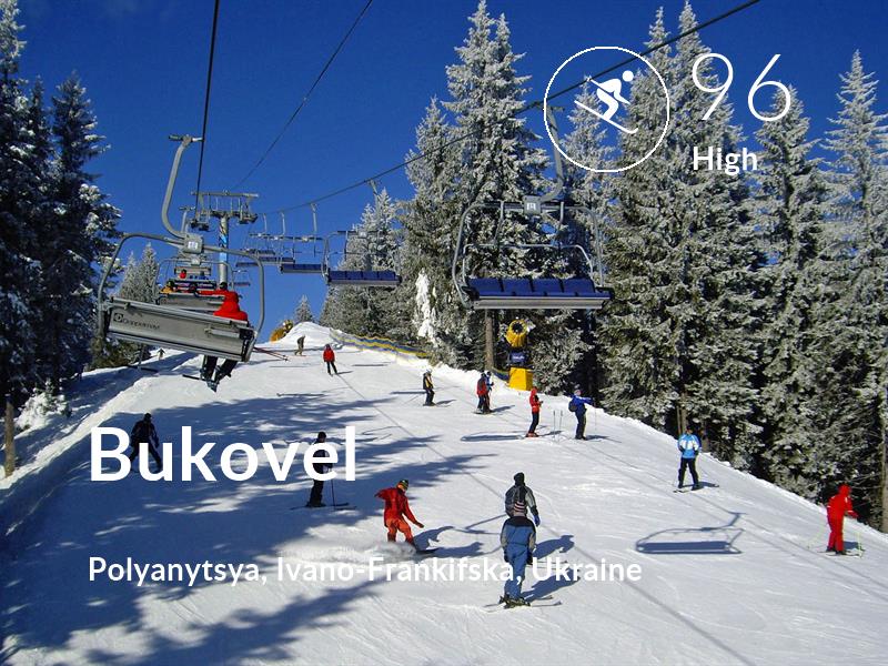 Skiing comfort level is 96 in Bukovel
