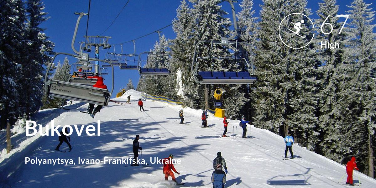 Skiing comfort level is 67 in Bukovel