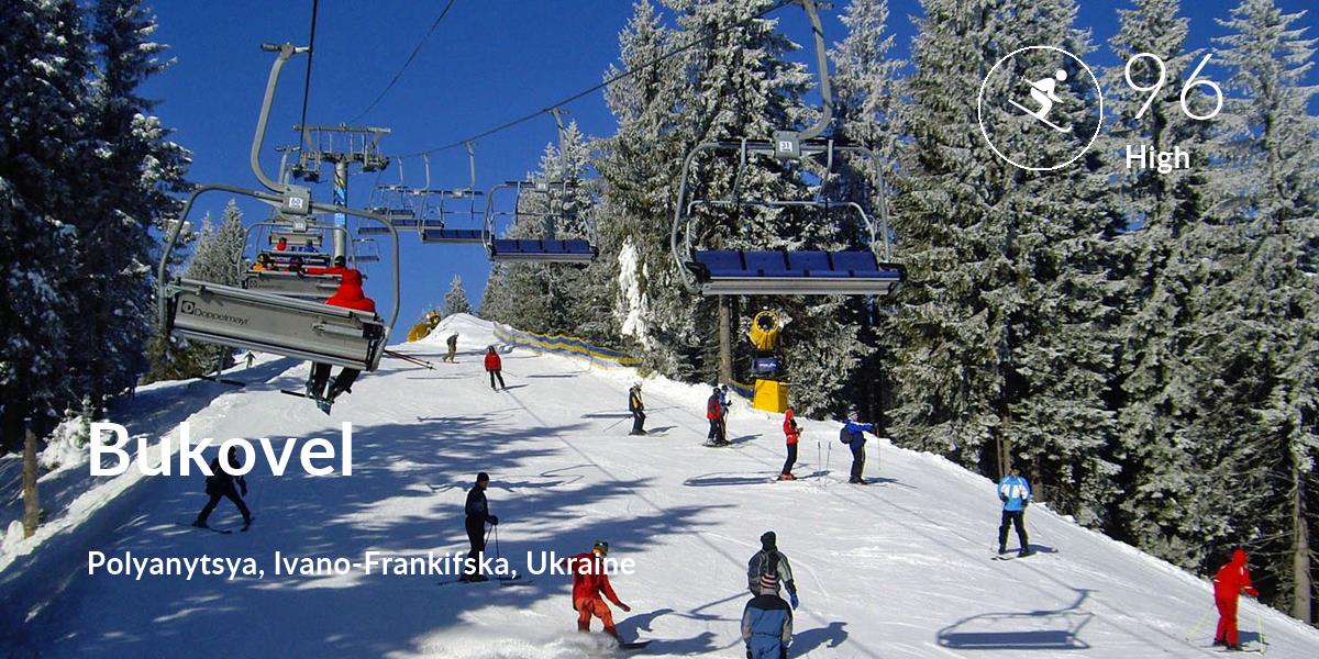 Skiing comfort level is 96 in Bukovel