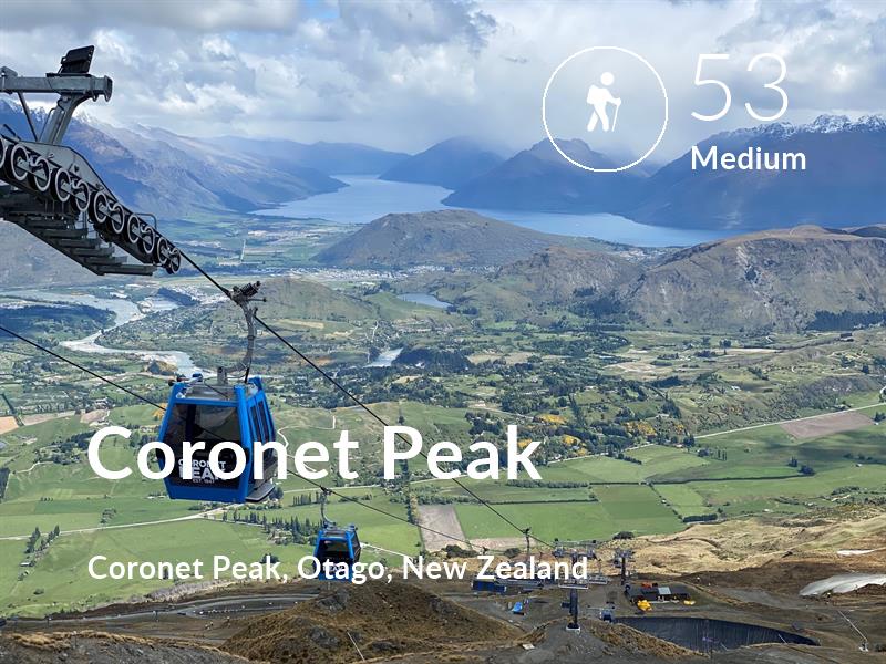 Hiking comfort level is 53 in Coronet Peak