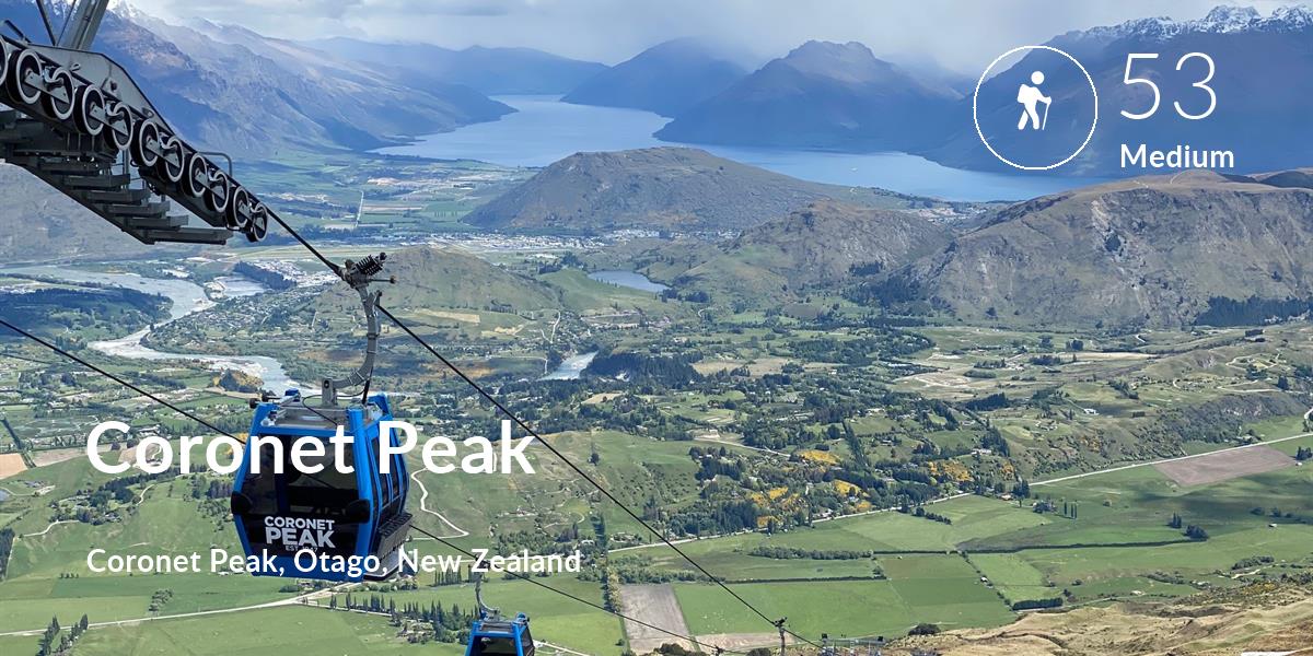 Hiking comfort level is 53 in Coronet Peak