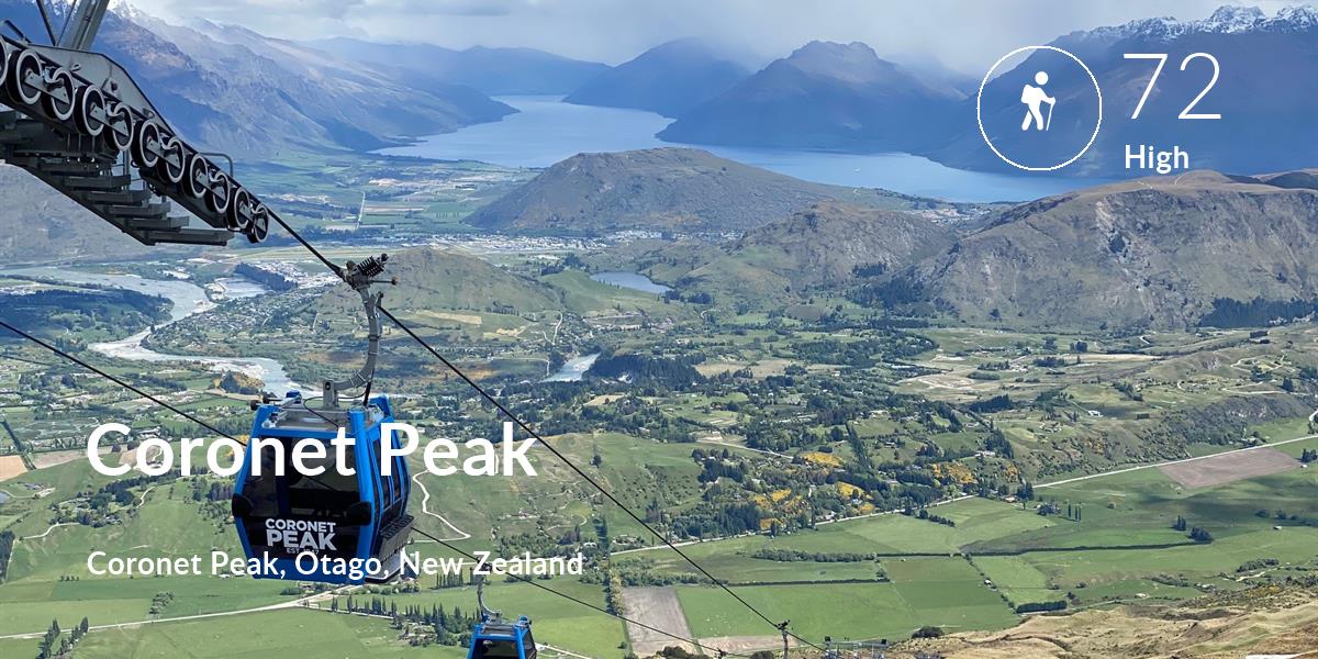 Hiking comfort level is 72 in Coronet Peak