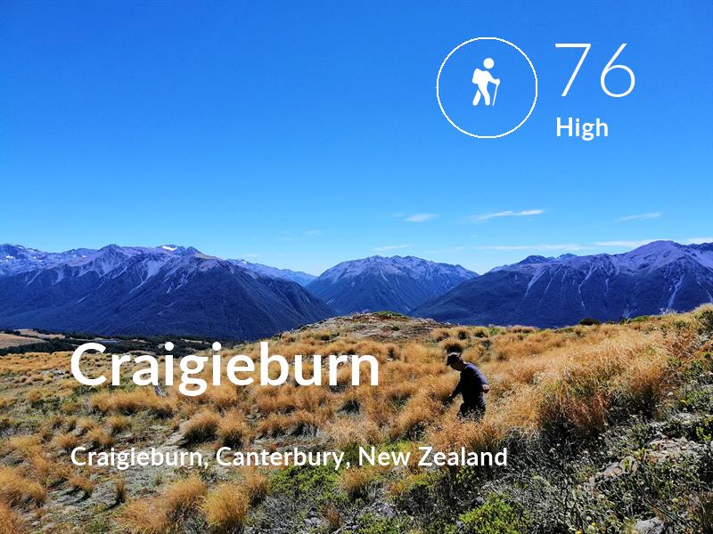 Hiking comfort level is 76 in Craigieburn