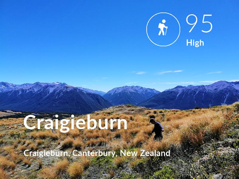 Hiking comfort level is 95 in Craigieburn