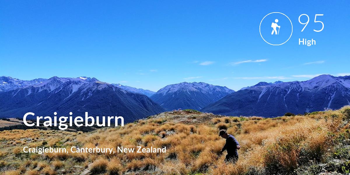 Hiking comfort level is 95 in Craigieburn