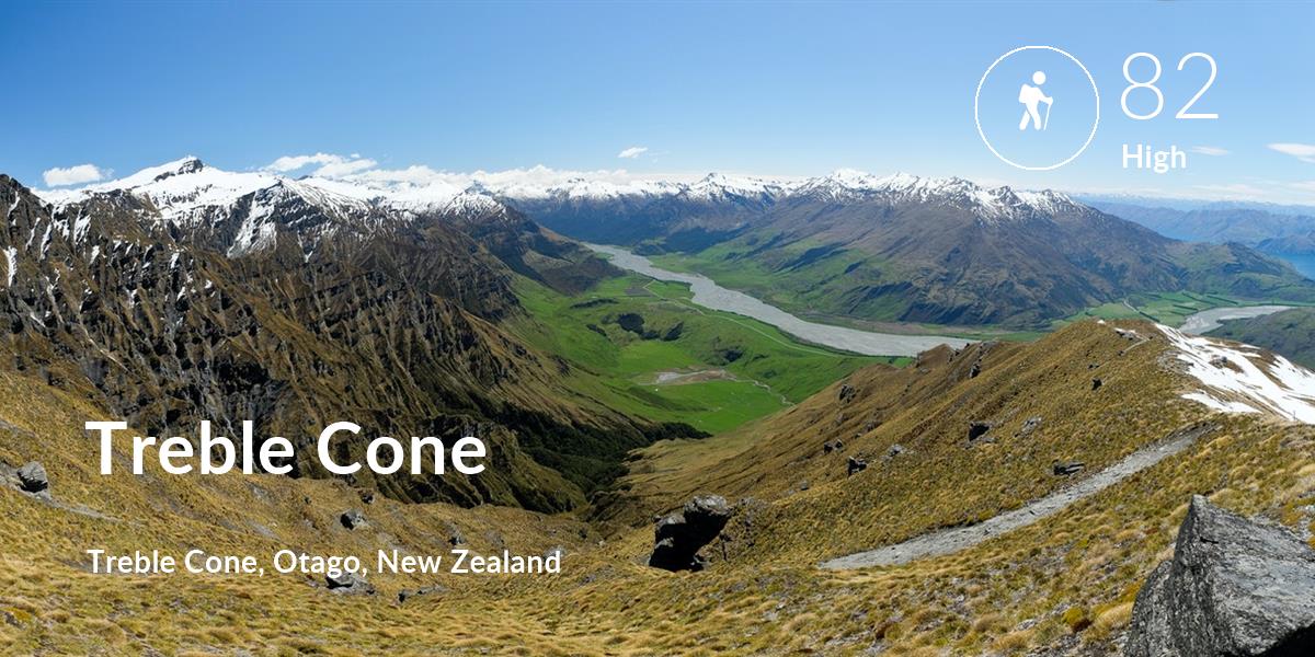 Hiking comfort level is 82 in Treble Cone
