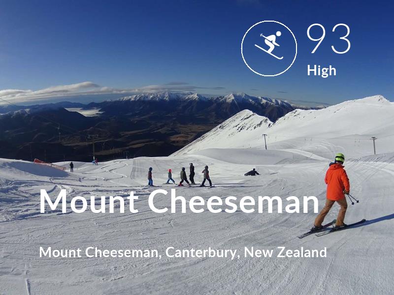 Skiing comfort level is 93 in Mount Cheeseman
