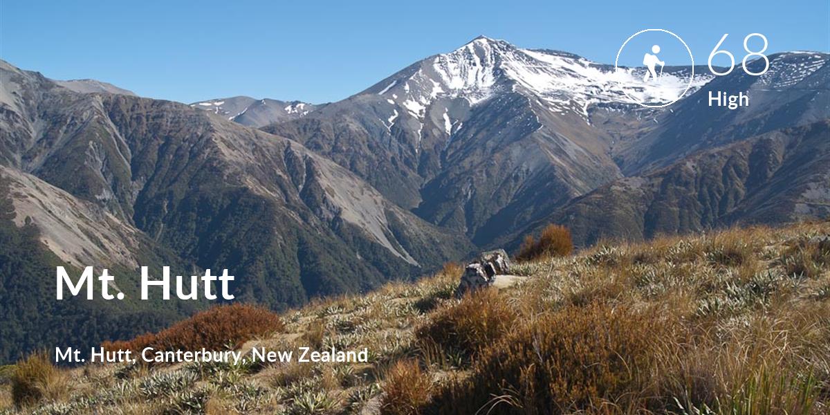 Hiking comfort level is 68 in Mt. Hutt