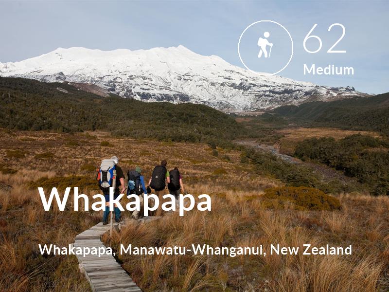 Hiking comfort level is 62 in Whakapapa
