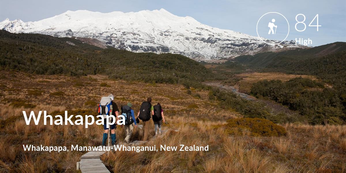 Hiking comfort level is 84 in Whakapapa