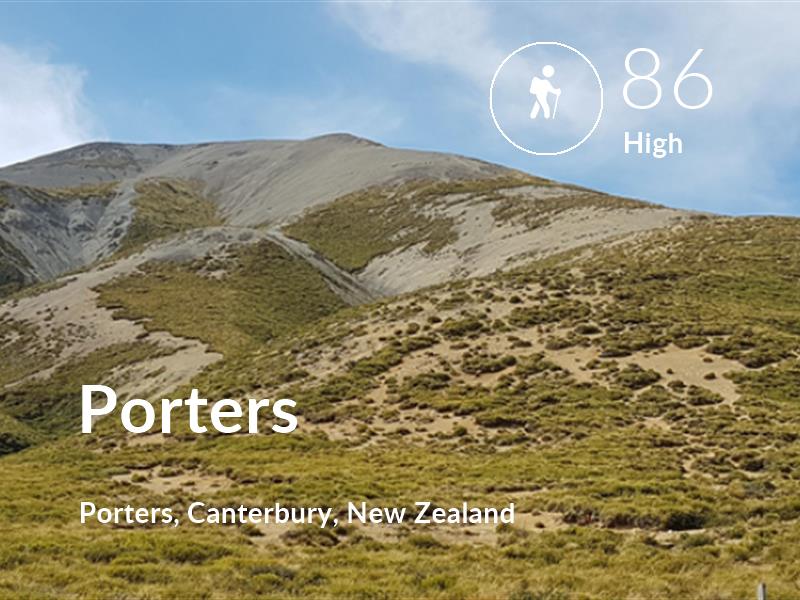 Hiking comfort level is 86 in Porters