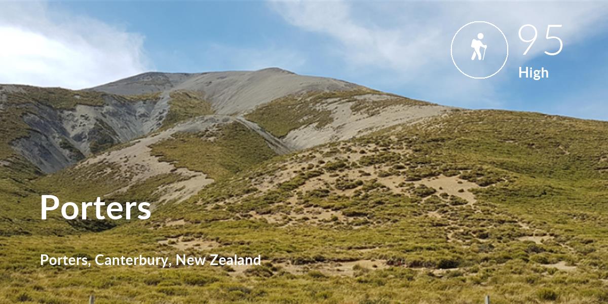 Hiking comfort level is 95 in Porters