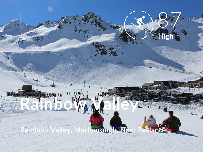 Skiing comfort level is 87 in Rainbow Valley