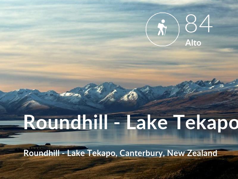 Senderismo comfort level is 84 in Roundhill - Lake Tekapo