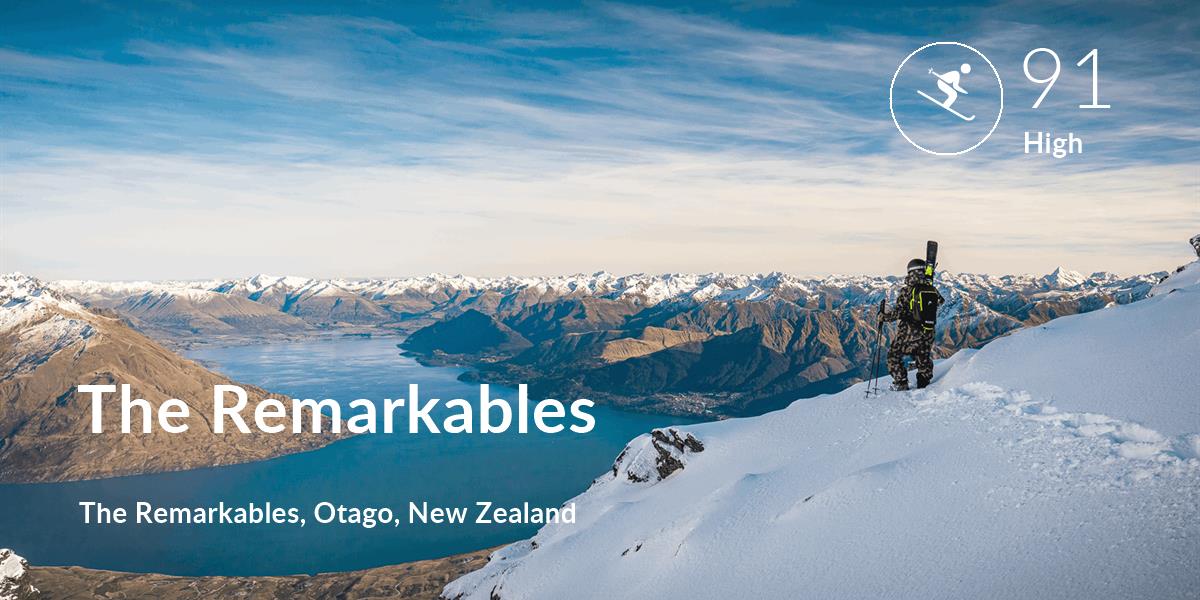 Skiing comfort level is 91 in The Remarkables