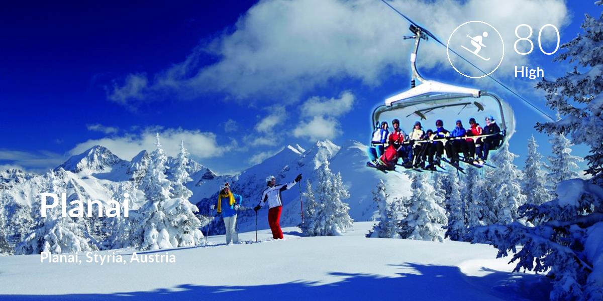 Skiing comfort level is 80 in Planai