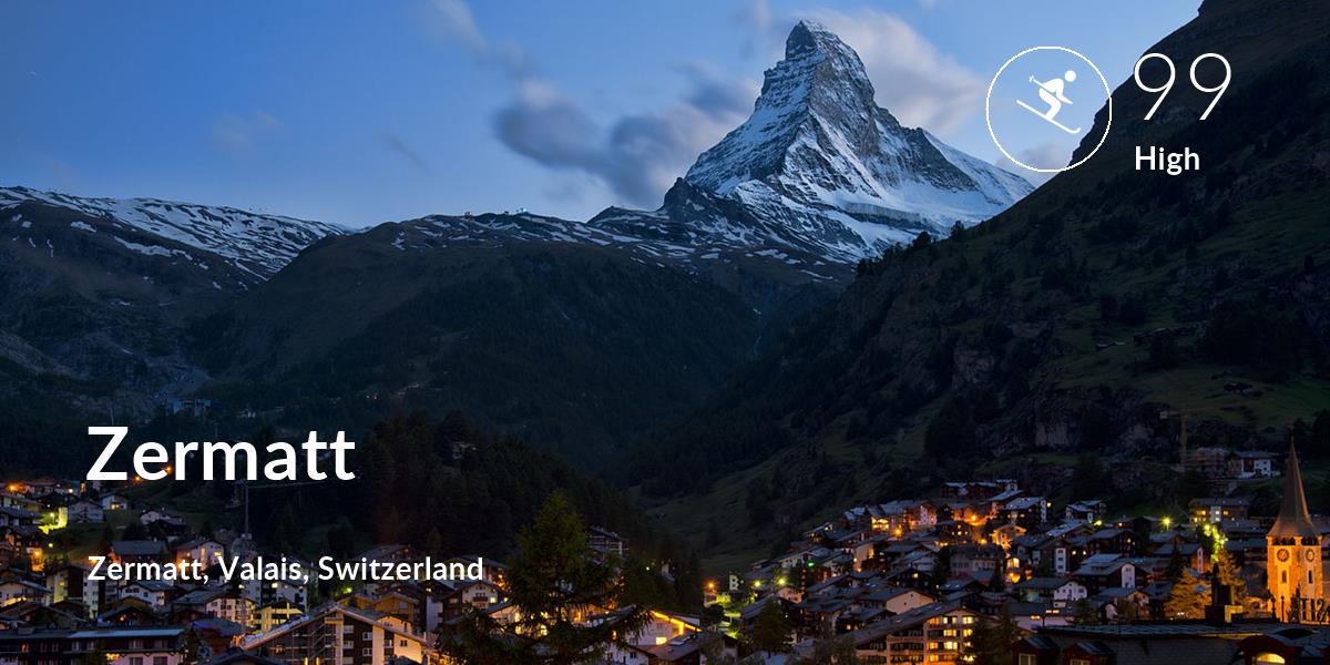 Skiing comfort level is 99 in Zermatt