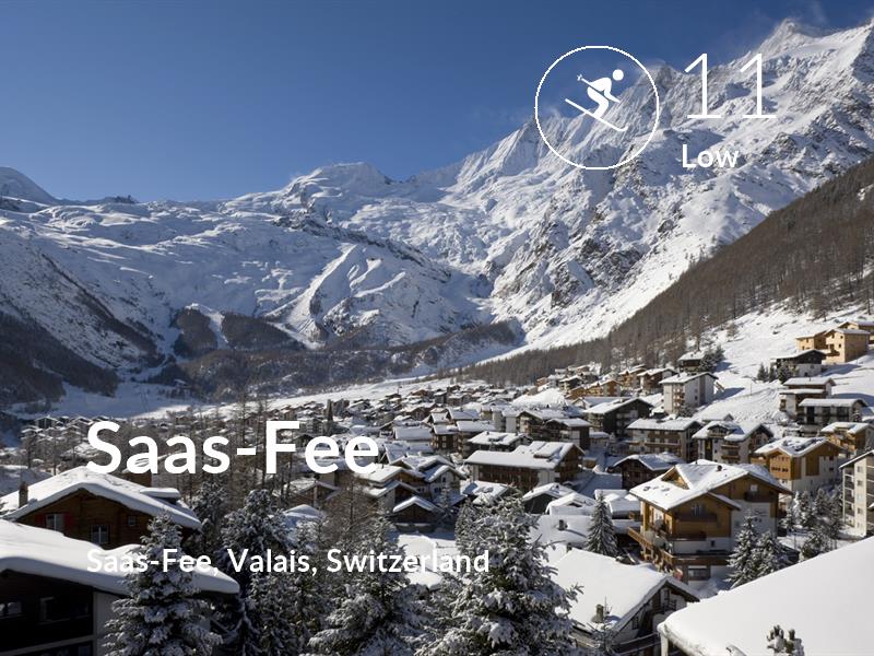 Skiing comfort level is 11 in Saas-Fee
