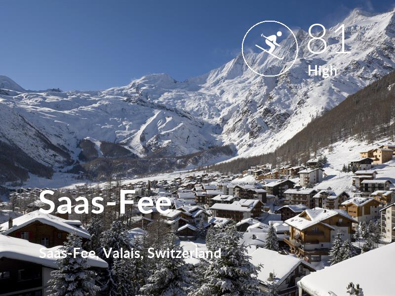 Skiing comfort level is 81 in Saas-Fee