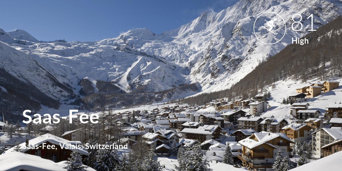 Skiing comfort level is 81 in Saas-Fee
