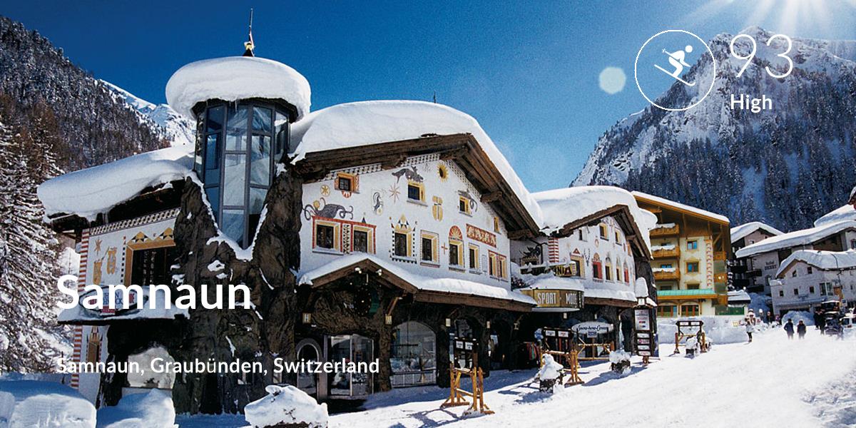Skiing comfort level is 93 in Samnaun