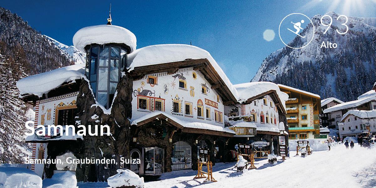 Esquiar comfort level is 93 in Samnaun