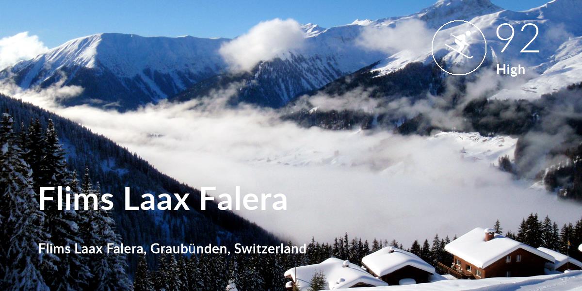 Skiing comfort level is 92 in Flims Laax Falera