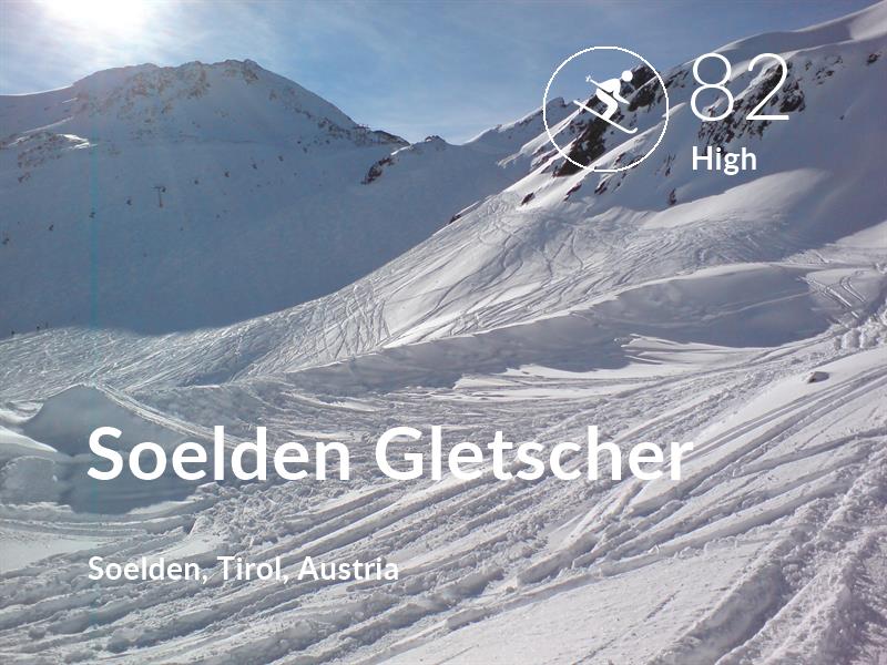 Skiing comfort level is 82 in Soelden Gletscher