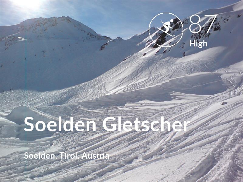 Skiing comfort level is 87 in Soelden Gletscher