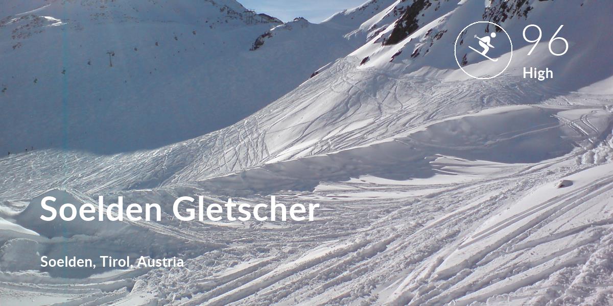 Skiing comfort level is 96 in Soelden Gletscher