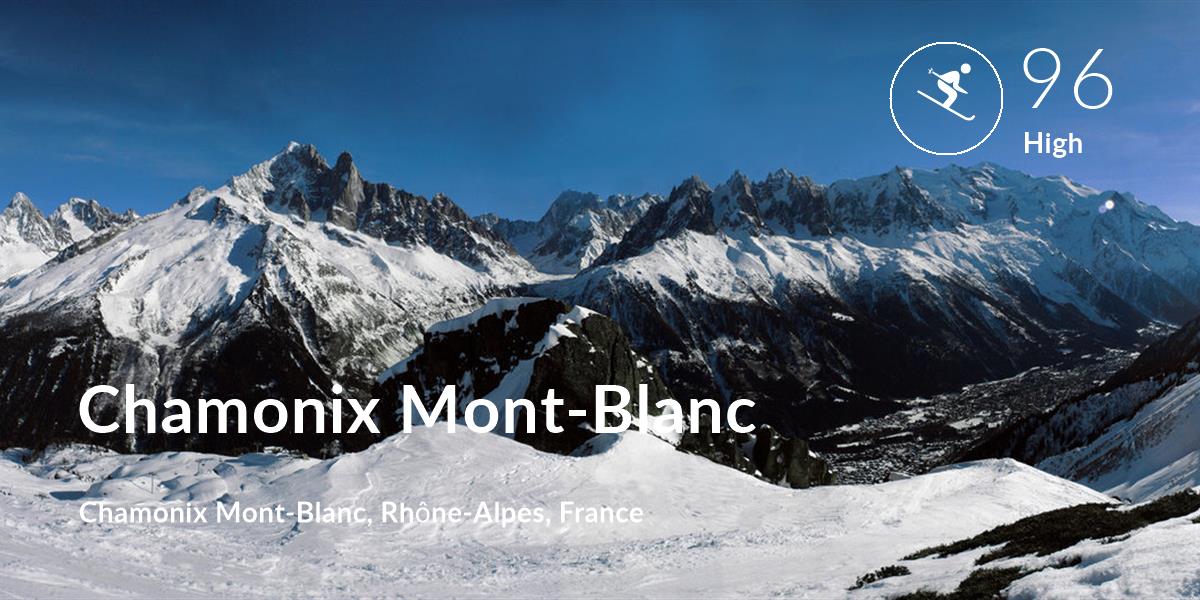 Skiing comfort level is 96 in Chamonix Mont-Blanc