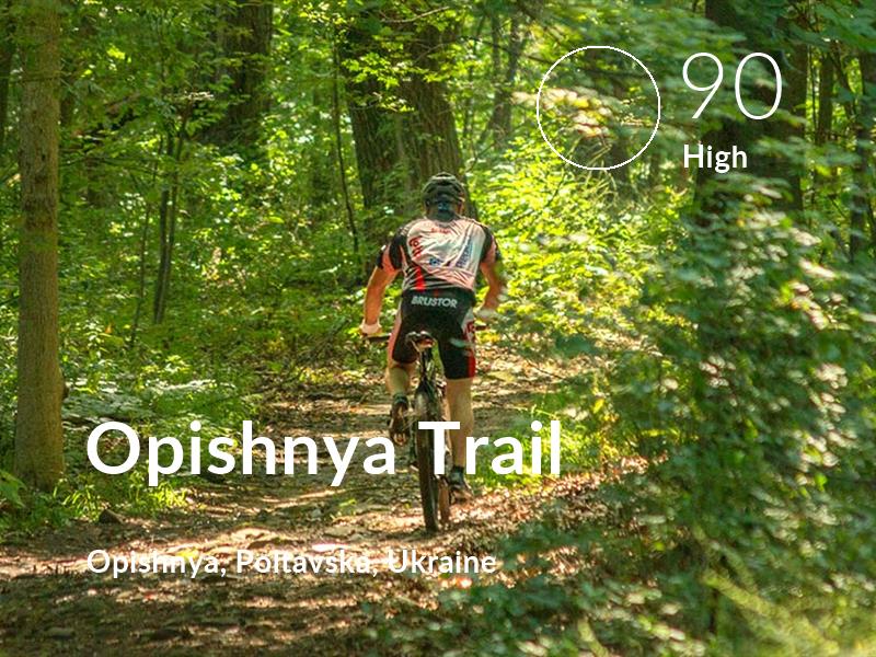 Biking comfort level is 90 in Opishnya Trail