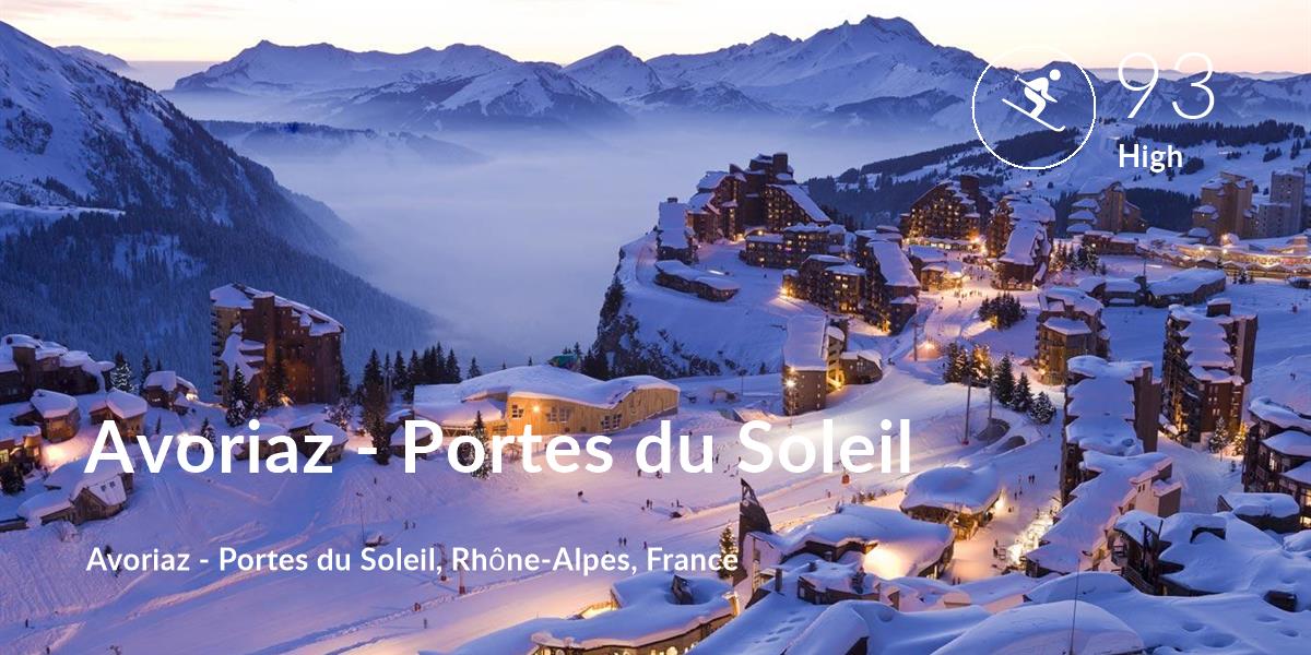 Skiing comfort level is 93 in Avoriaz - Portes du Soleil