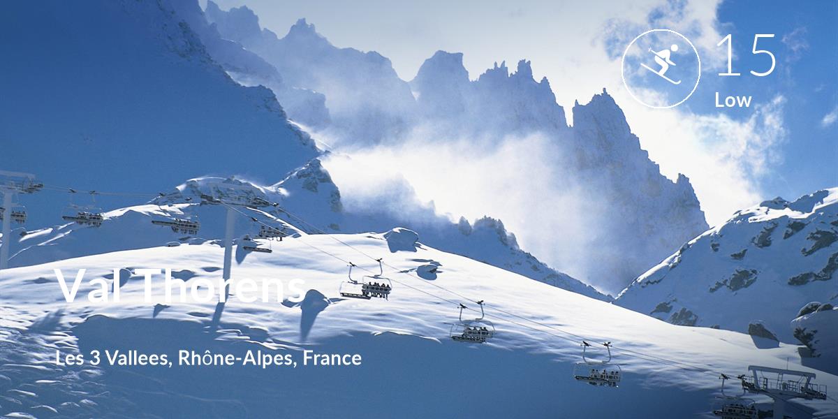 Skiing comfort level is 15 in Val Thorens