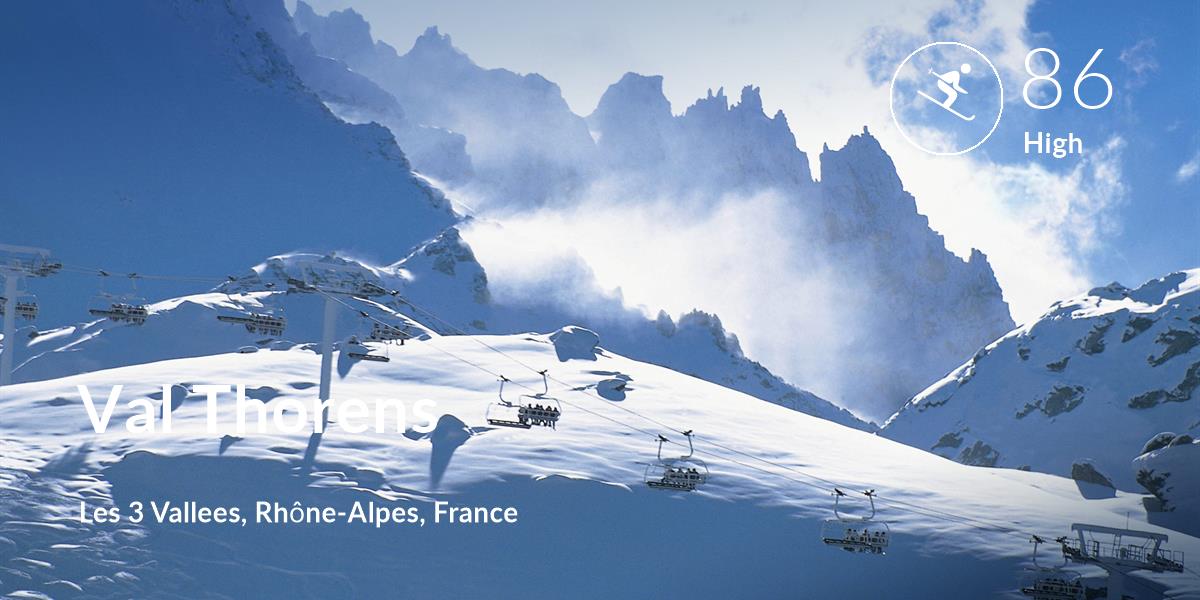 Skiing comfort level is 86 in Val Thorens