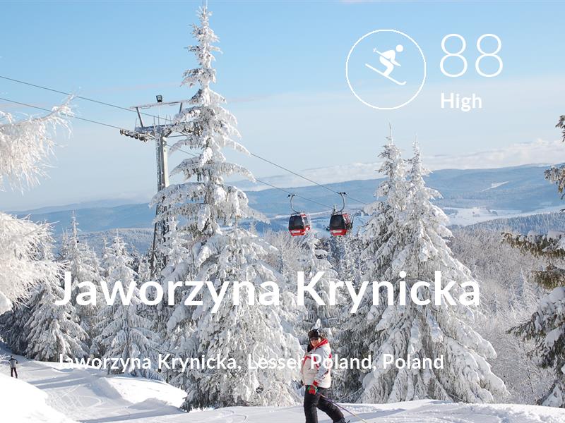 Skiing comfort level is 88 in Jaworzyna Krynicka