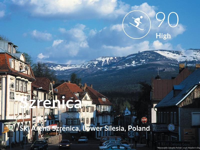 Skiing comfort level is 90 in Szrenica 