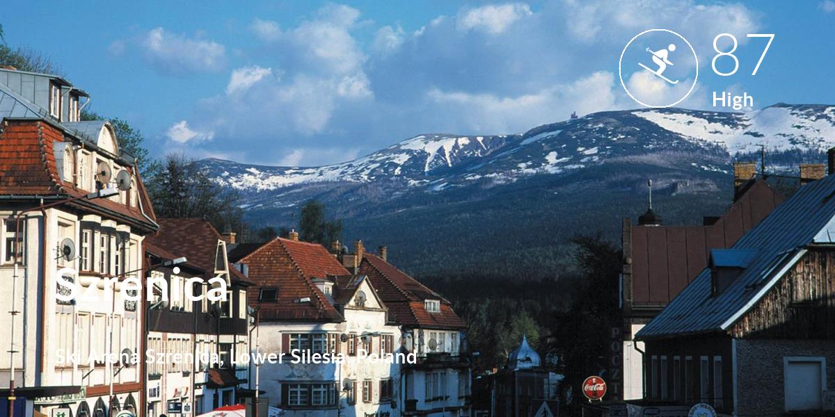 Skiing comfort level is 87 in Szrenica 